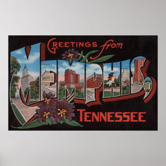 Poster Memphis, Tennessee - Scènes de grandes lettres 3 (Devant)