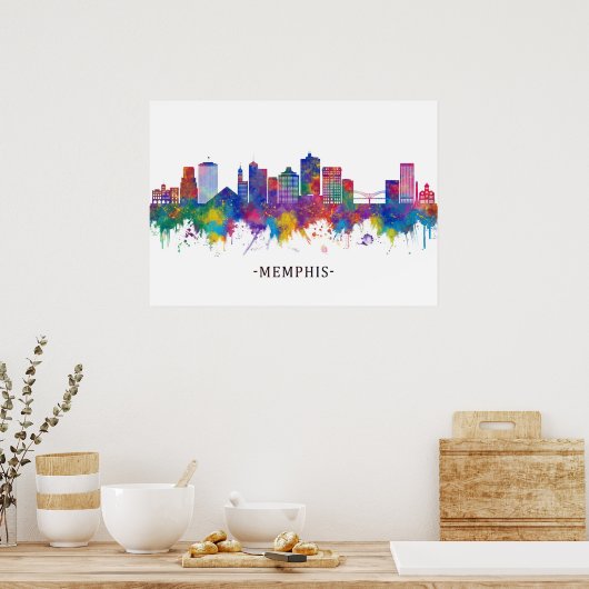 Poster Memphis Tennessee Skyline (Cuisine)