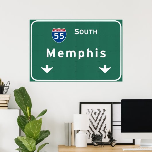 Poster Memphis Tennessee tn Interstate Highway Freeway : (Bureau à domicile)