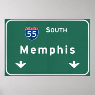 Poster Memphis Tennessee tn Interstate Highway Freeway :