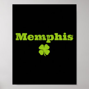 Poster Memphis Tn Fierté Irlandaise Image Trèfle Saint Pa