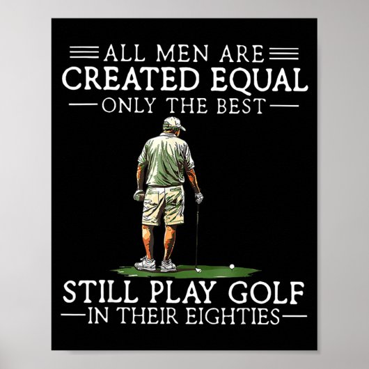 Poster Men Play Golf Eighties Funny Golfer Golfing (Devant)