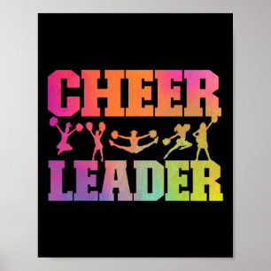 Poster Menace de pom-pom girls aquarelle arc-en-ciel Mena