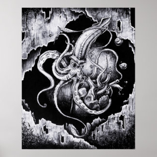 Poster Menacer le calmar