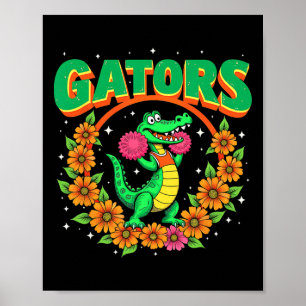 Poster Menagère de pom-pom girls Gator Floral Rétro Ck Po