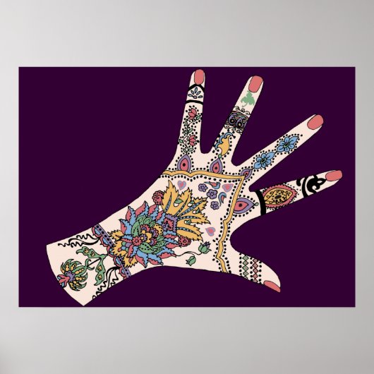 Poster Mendhi mains (Devant)