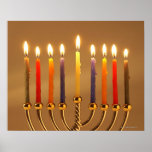 Poster Menorah avec toutes les bougies allumées<br><div class="desc">AssetID : 86480519 / {Thinkstock Images} / Menorah avec toutes les bougies allumées</div>
