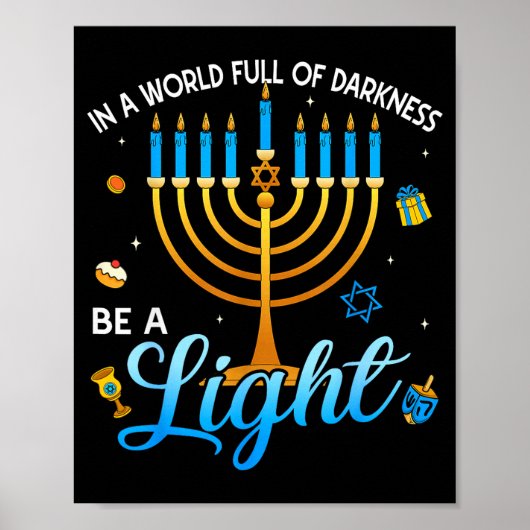 Poster Menorah Be A Light Happy Hanukkah Shirts For Men W (Devant)