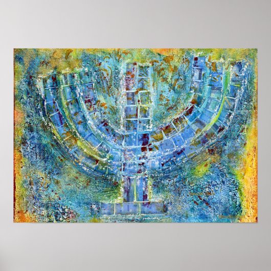 Poster Menorah bleue (Devant)
