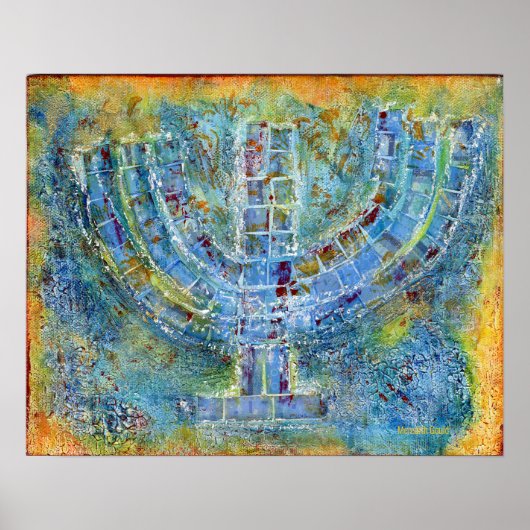 Poster Menorah bleue (Devant)
