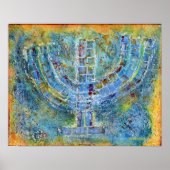 Poster Menorah bleue (Devant)