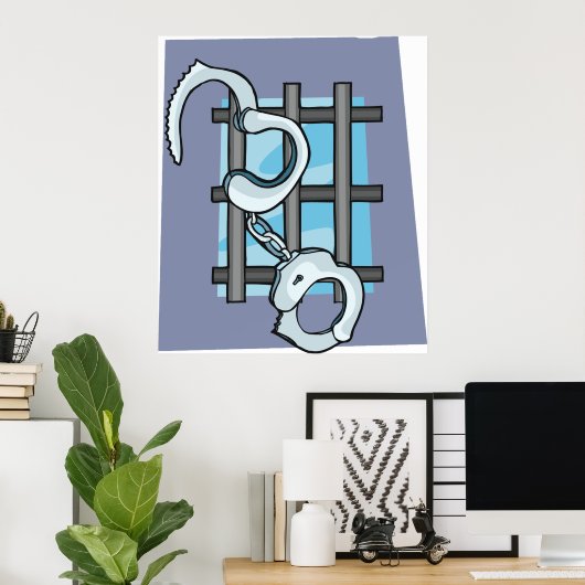 Poster Menottes de prison (Bureau à domicile)