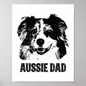 Poster Mens Aussie Papa - Australian Shepherd Chien Papa (Devant)