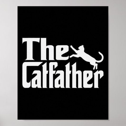 Poster Mens Chat Père Kitty Papa Fête des pères Meow Feli (Devant)