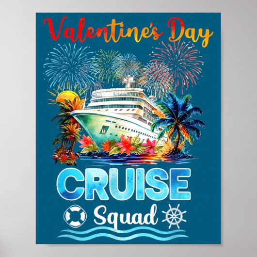 Poster Mens Cruise Squad Valentine's Day Vacation Travel  (Devant)