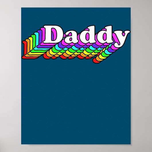 Poster Mens Daddy Gay Daddy Bear Retro LGBT Rainbow (Devant)