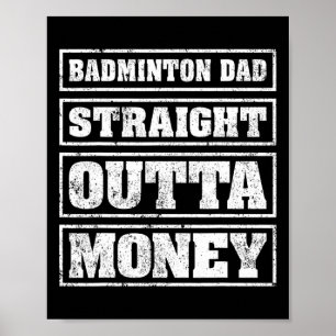 Poster Mens Dminton Papa Droit Devant L'Argent Dminton Fa