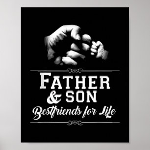 Poster Mens Father Son Friends Fist Bump Dad Father's