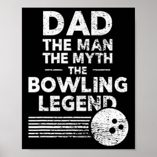 Poster Mens Fun Bowling Pour Papa L'Homme Le Mythe