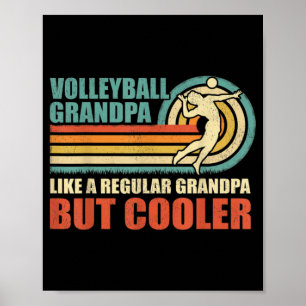 Poster Mens Fun Volleyball Grandpa Like A Regular Grandpa