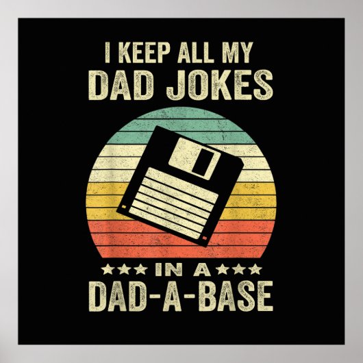 Poster Mens Funny dad Jokes in dad-a-Base (Devant)