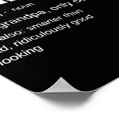 Poster Mens Funny Grandude Cool Grandpa Novelty  (Coin)