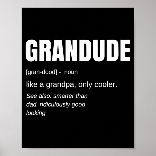Poster Mens Funny Grandude Cool Grandpa Novelty  (Devant)