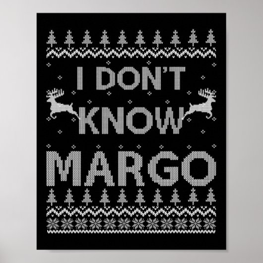 Poster Mens Funny Matching Couple I Don't Know Margo Ugly (Devant)