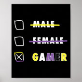 Poster Mens Funny Nonbinary Gamer En (Devant)