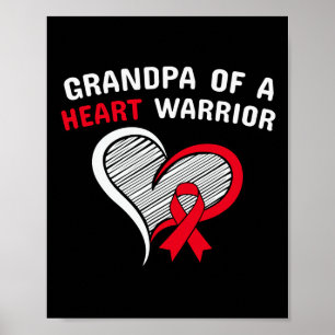 Poster Mens Grand-Père D'Un Guerrier Du Coeur Chd