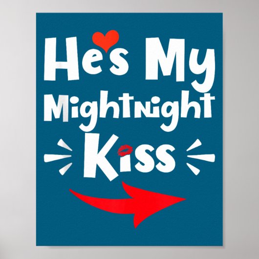 Poster Mens He's My Midnight Kiss Happy New Year Matching (Devant)