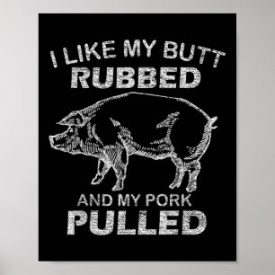 Poster Mens J'Aime Mon Beurre Et Amme; Mon Porc Tiré -