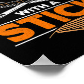 Poster Mens Je Battre Les Gens Avec Un Bâton 8 Billard Ba (Coin)