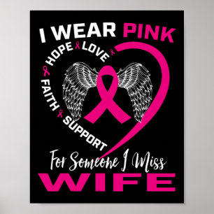 Poster Mens Je Porte Du Rose Pour Ma Femme Cancer Du Sein