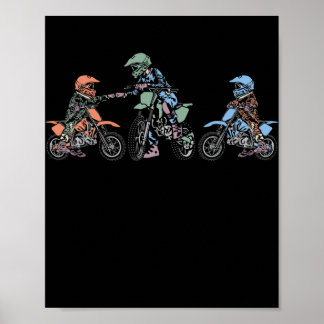 Poster Mens Meilleur papa jamais Motorcross Dirtbike Endu