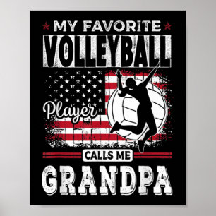 Poster Mens Mon Joueur De Volleyball favori m'appelle Gra