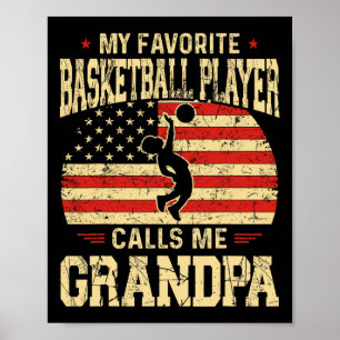 Poster Mens My Favori Bysketbyll Joueur m'appelle Grandp