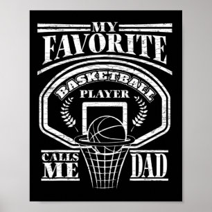 Poster Mens My Favori Bysketbyll Joueur m'appelle Papa