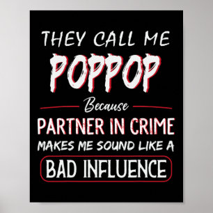 Poster Mens On M'Appelle Poppop Parce Que Partenaire Dans