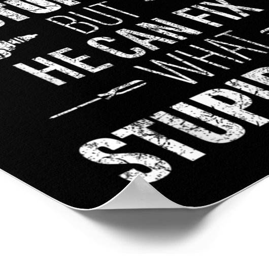 Poster Mens Pa Can't Fix Stud Funny Father's Day Daddy Me (Coin)