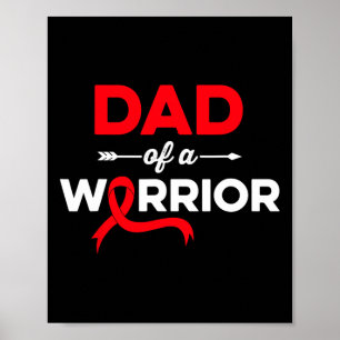 Poster Mens Papa Of a Blood Cancer Guerrier Famille Sang
