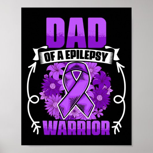 Poster Mens Papa Of Epilepsy Warrior Epilepsy Survivor Ep (Devant)