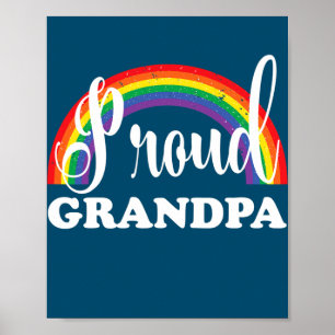 Poster Mens Proud Grandpa Gay pride rainbow 