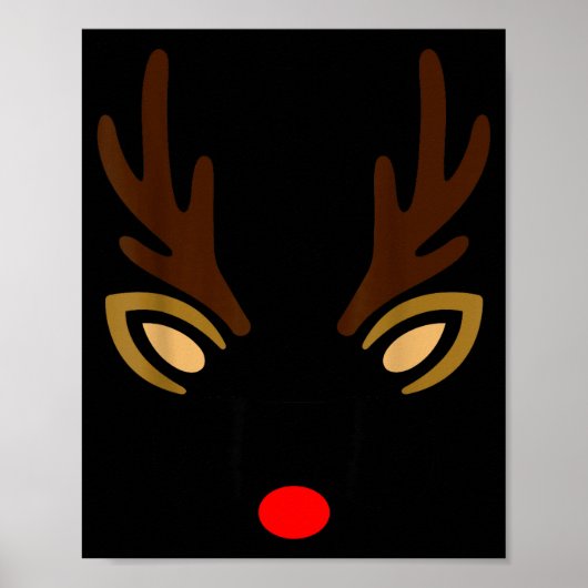 Poster Mens Reindeer Face Gles Christmas Costume Pajama B (Devant)