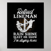 Poster Mens Retraité Lineman Lineworker Retraite (Devant)