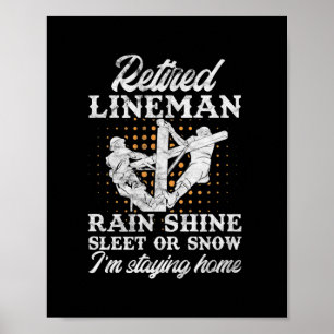 Poster Mens Retraité Lineman Lineworker Retraite