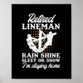 Poster Mens Retraité Lineman Lineworker Retraite (Devant)