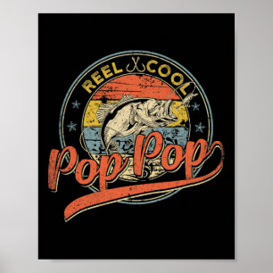 Poster Mens Retro Reel Cool Pop Pop Fête des pères de pêc