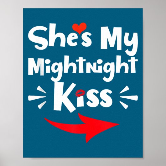Poster Mens She's My Midnight Kiss Happy New Year Matchin (Devant)