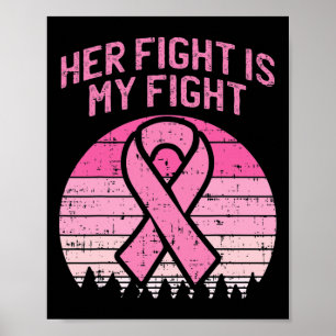 Poster Mens Son Combat Est Mon Feu Mari Cancer Du Sein Un